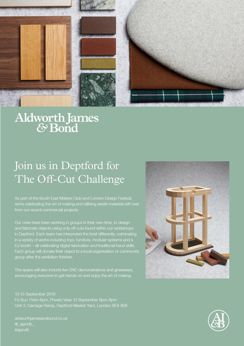 Join us this weekend <a href="/SEMakersClub/">SE Makers Club</a> for a celebration of south east London’s creative talent held during the <a href="/L_D_F/">London Design Festival</a> 13-15 September 2019. PV at 6pm on Friday 13th