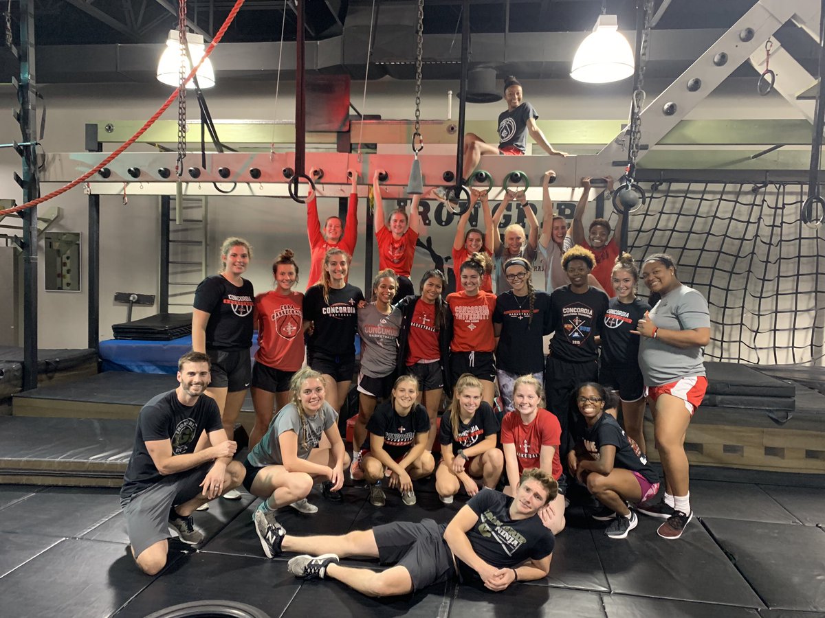 concordiawbb's tweet photo. We’ve been mixing up our workouts on Wednesday’s to have some fun. This time? Ninja Warrior Gym https://t.co/0quL4K980s