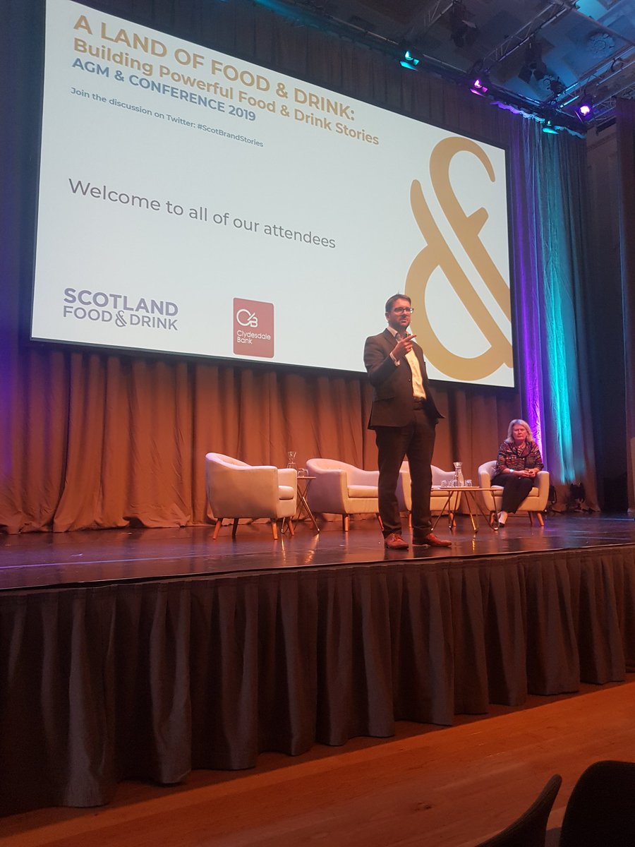 KDMediaPR's tweet image. Great opening from @scotfoodjames at the @scotfooddrink Annual Conference &amp;amp; AGM 2019. We're looking forward to an insightful day on all things brand Scotland #ScotBrandStories @whisky_awards @ScotGinAwards @Scotbeerawards