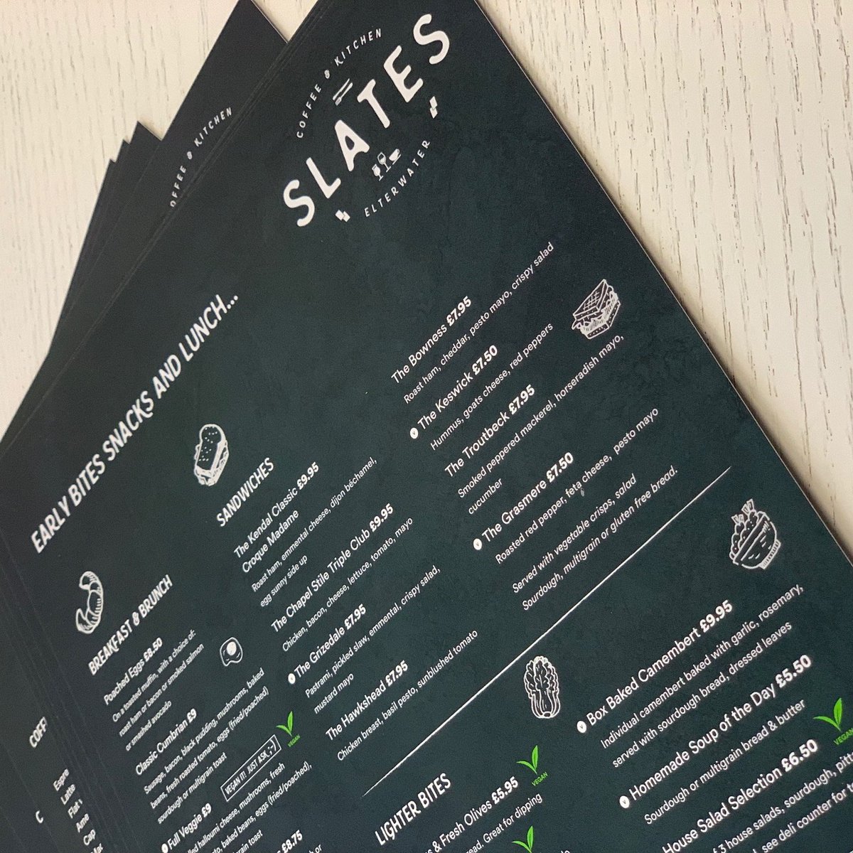 We've just uploaded our menu, for Slates Coffee &amp; Kitchen in the village, for you to take a look whilst our new website is busy being built slateskitchen.com