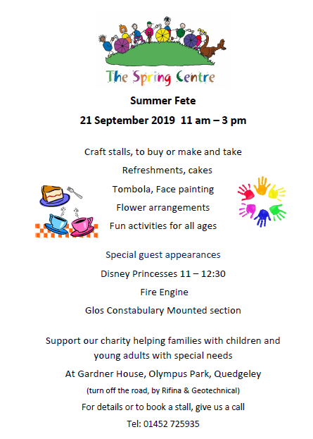 TheMilestoneSch's tweet photo. Support our friends #TheSpringCentre and visit their Summer Fete on 21 Sept 11am - 3pm Gardner House, Olympus Park, Quedgeley #foragoodcause https://t.co/GS1AKadiLy