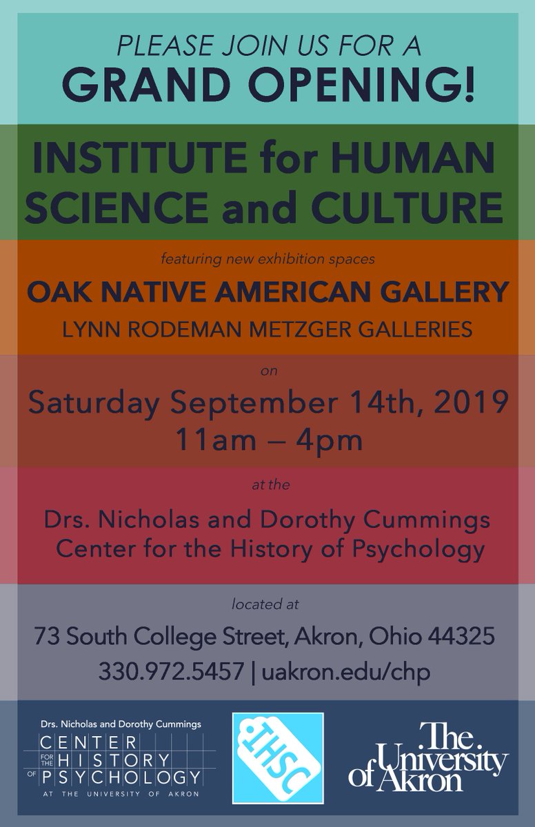 Cummings Center for the History of Psychology (@cchpsych) on Twitter photo 50% off admission during the Grand Opening on Saturday! Free for <a href="/uakron/">The University of Akron</a> students, faculty, & staff with ZipCard. Free for military personnel with ID. 50% off admission during the Grand Opening on Saturday! Free for <a href="/uakron/">The University of Akron</a> students, faculty, & staff with ZipCard. Free for military personnel with ID.