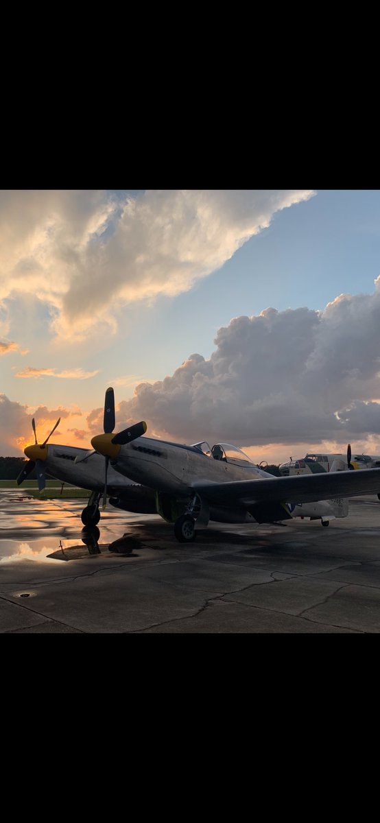 XP 82, b 25, and a sunset at Valiant Air Command last night.