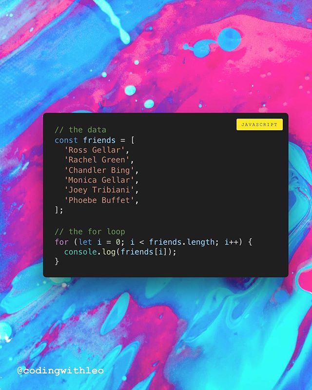 codingwithleo's tweet image. What is a for loop? A for loop is a statement to iterate over arrays or objects.⠀
⠀
It consists of 3 parts, the initialization, the condition and the final expression (which in most cases is an incremental value).⠀
⠀
In this example, the for … ift.tt/2LqMt3q