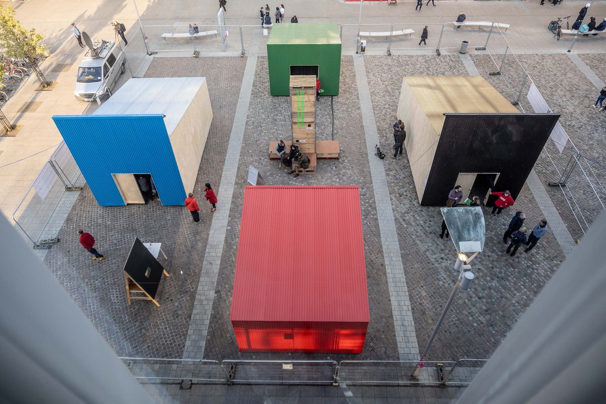 Are you an arts organisation looking for a set of small, colourful buildings to house studios, activity centres, or even glamping facilities? These beautiful pavilions designed for Collusion by @CharlesHollArch are seeking a new home. Could it be you? bit.ly/2kvzVgM