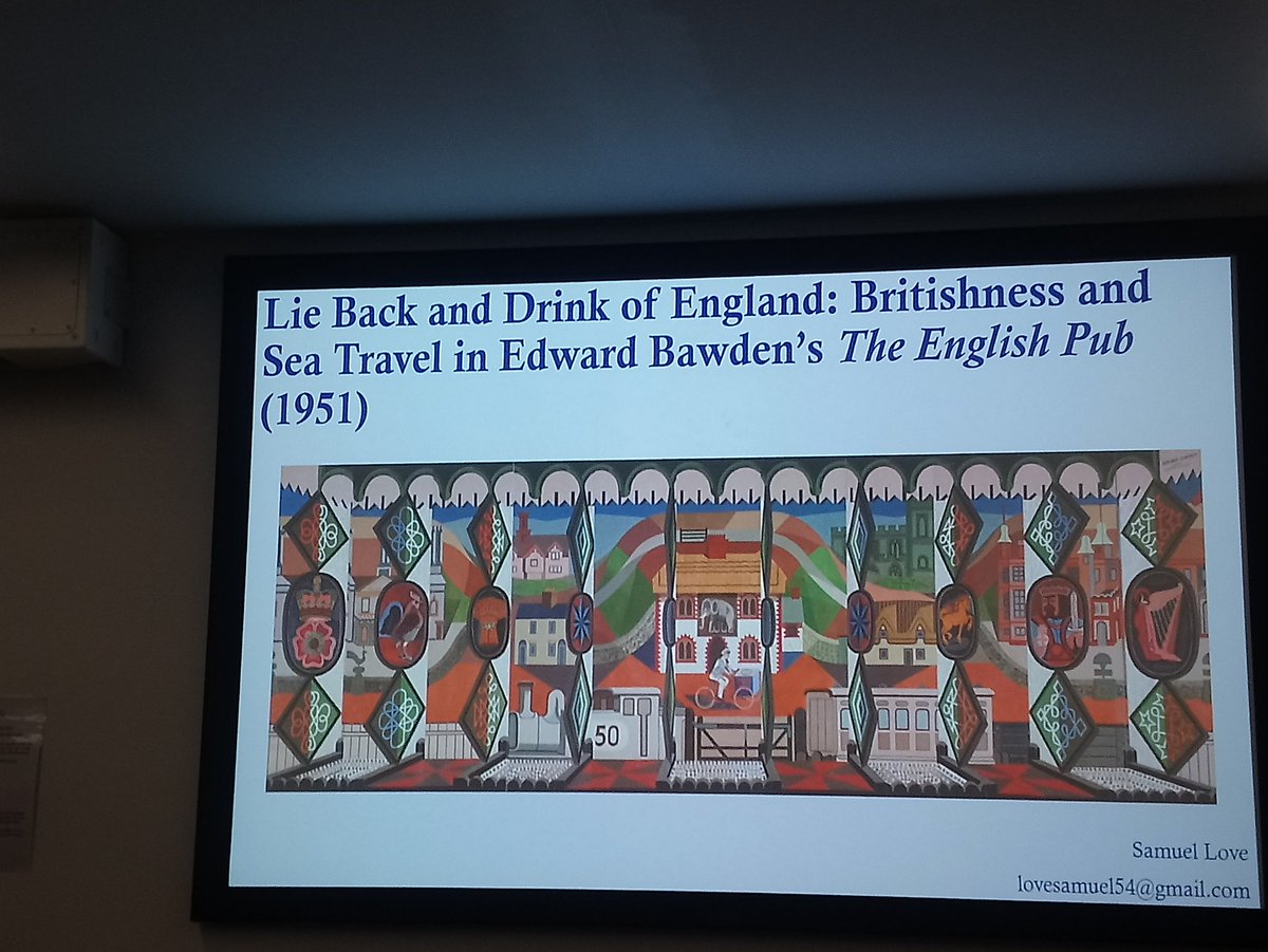 Samuel Love of <a href="/EdinburghUni/">The University of Edinburgh</a> enlightens us about the mural by Edward Bawden on board S. S. Oronsay in 1951. Icons of Britishness! <a href="/CPMHLiv/">PortandMaritimeHist</a> @LJMUarts #maritime #history