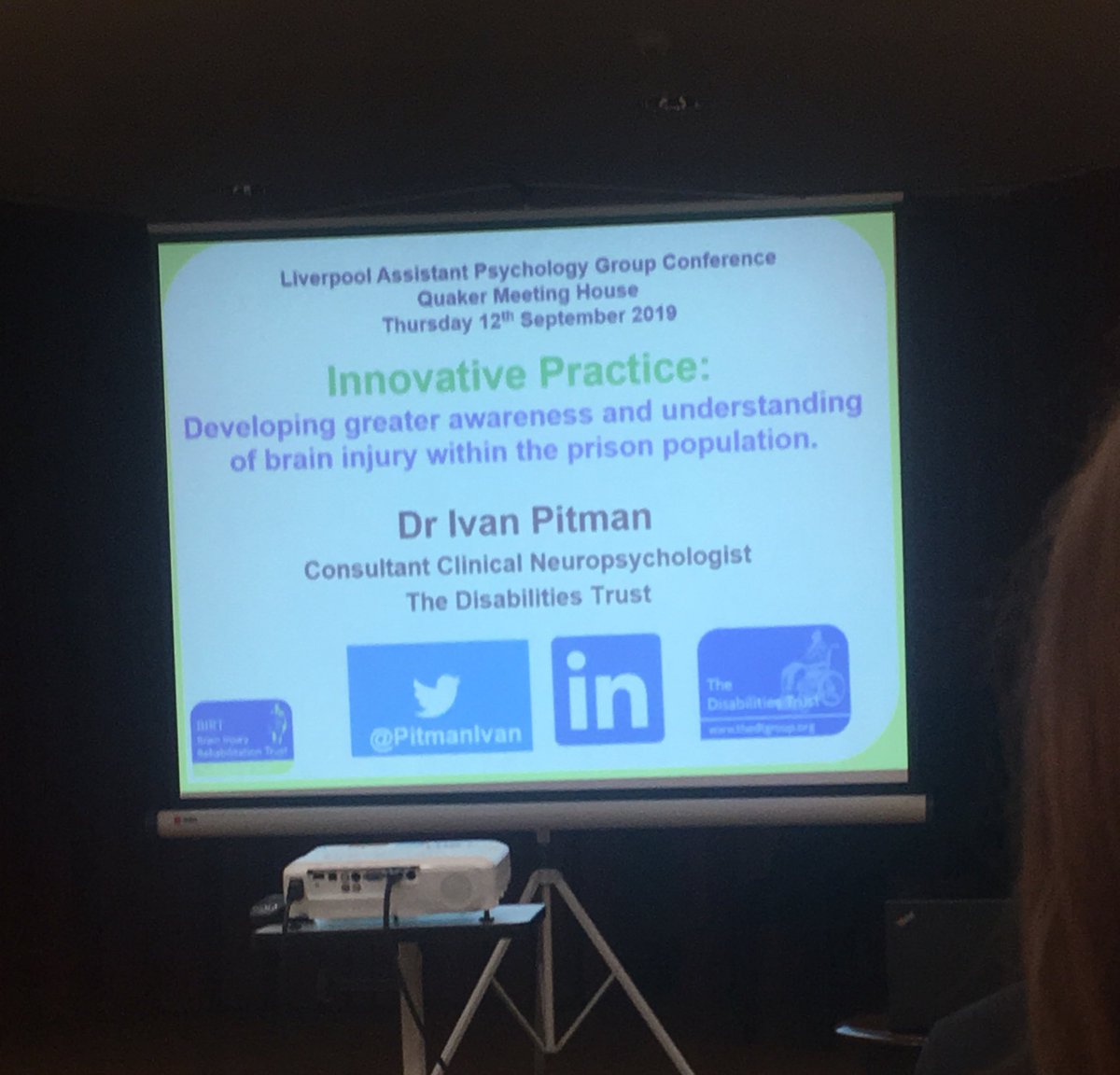 Looking forward to hearing this talk by Dr Ivan Pitman on brain jury at this years conference #LAPGConf19 #AspiringPsychologist #BIRT