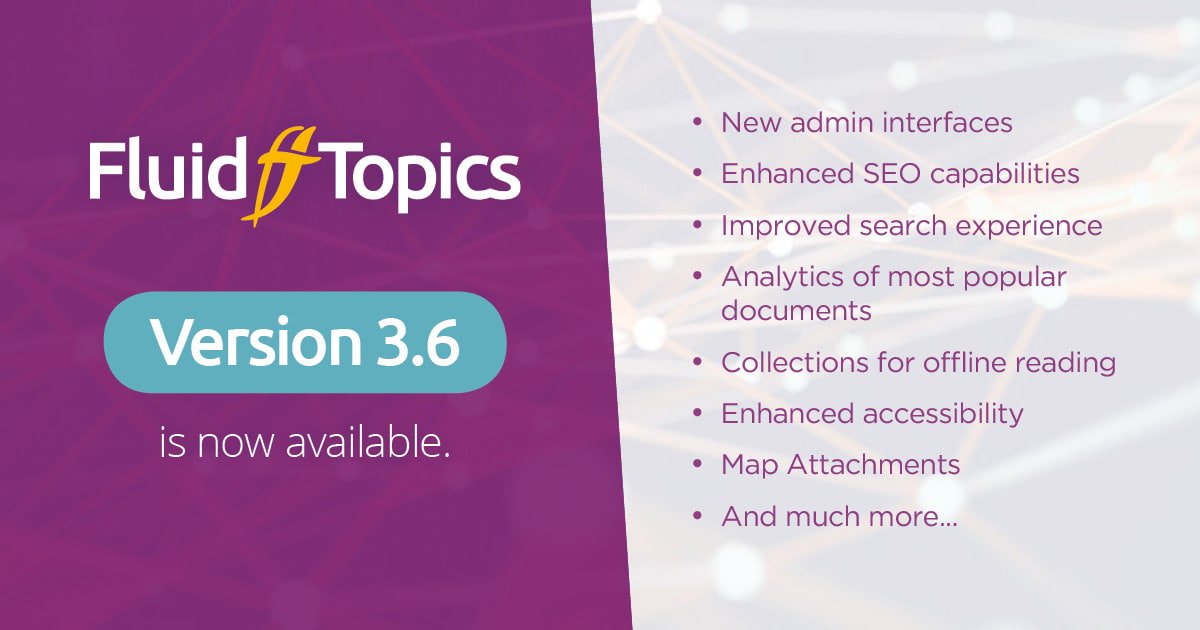 FluidTopics's tweet image. 🔥 The new version 3.6 is already out and empowers admins and content managers !
bit.ly/2m2lvov
#contentmanagement #CustomerExperience #customersatisfication