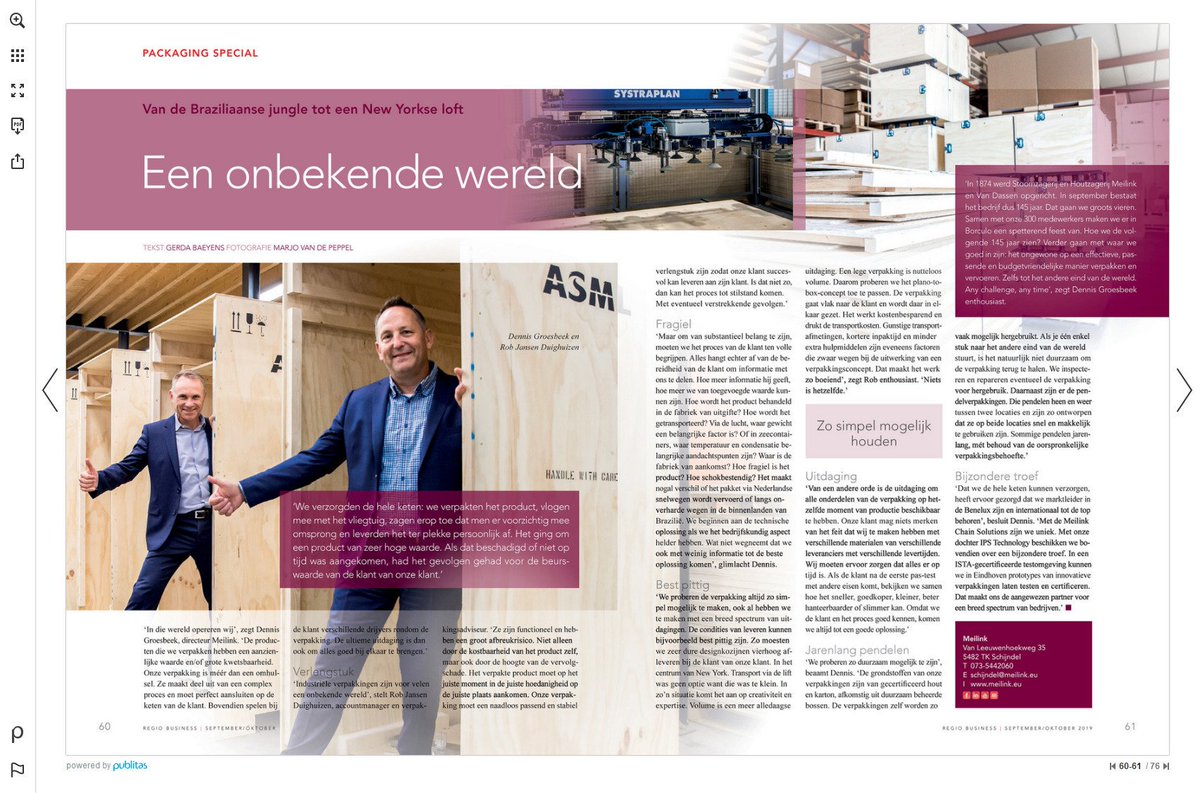 IPS_Technology's tweet image. Een leuk artikel over Meilink Schijndel in de @RegioBusiness regio-business.nl/magazines/arch…