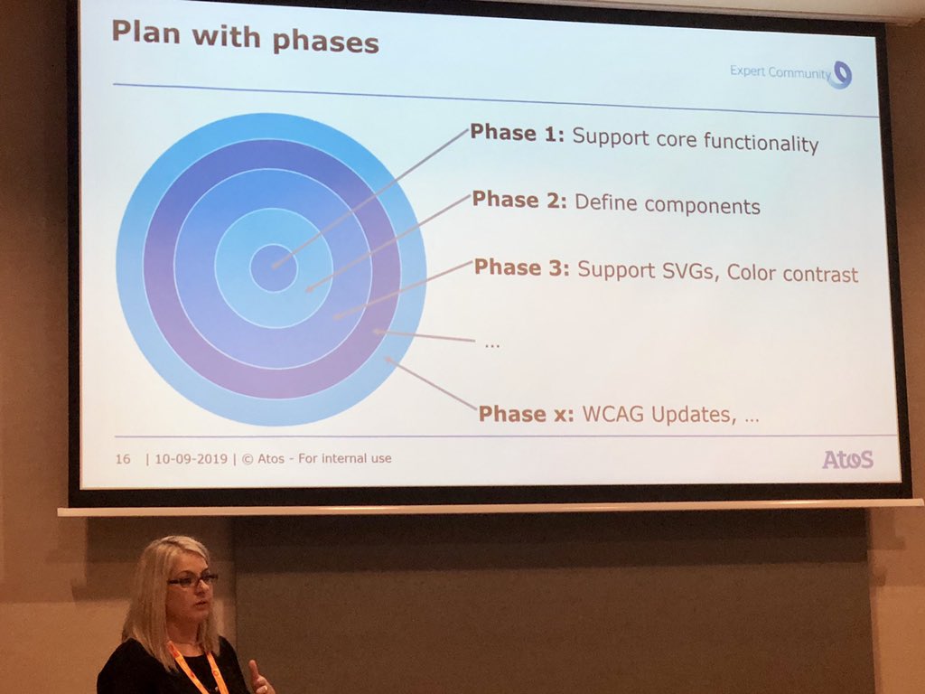 Atos_IUX's tweet photo. A great over view of #accessibility and the process of creating accessible products from @christinapap of @UnifyCo - she’s been responsible for so many of the #a11y improvements in @CircuitHQ #YourExpert https://t.co/PZqekYvtAl