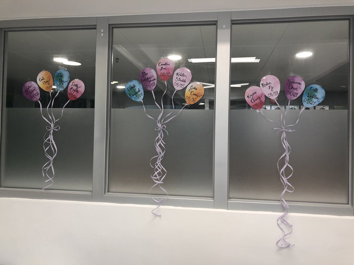 Our birthday wall is up in the faculty room! We still need a banner... but here are all the September birthdays! Shoutout to <a href="/Ms_G_Gray/">Gabrielle Gray</a> for creating these beautiful balloons and thank our appreciation committee for all of your beautiful ideas! #StamfordHK #CognitaWay