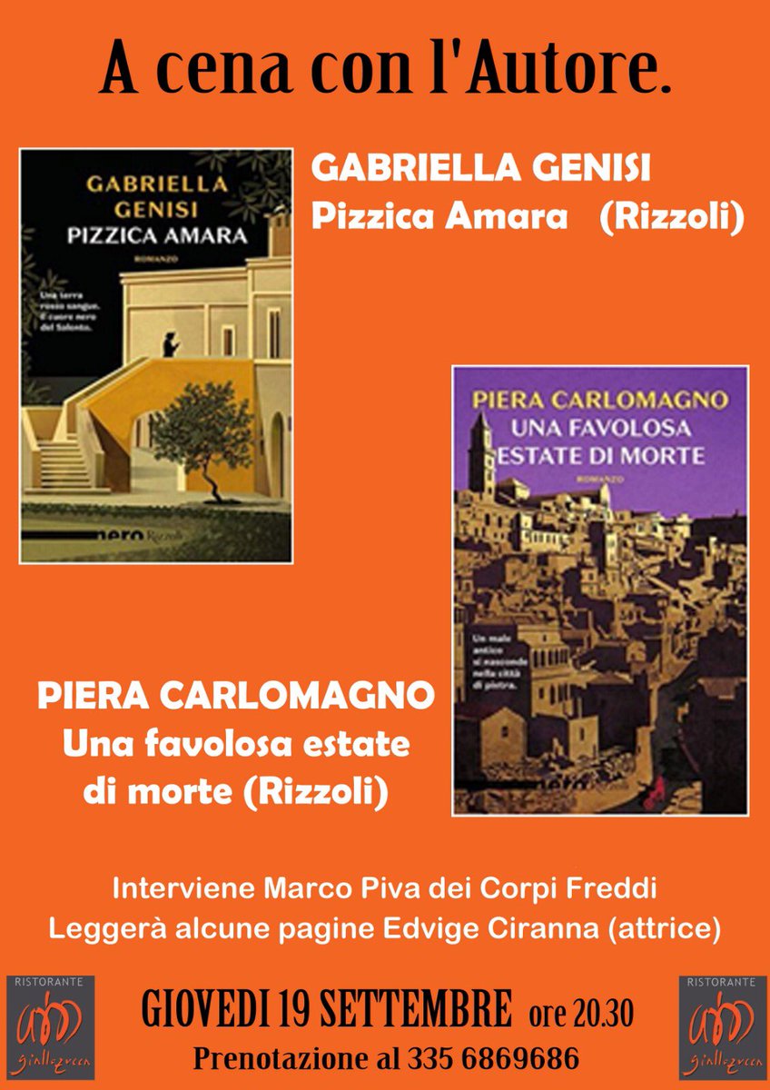 Orfani di #festivaletteratura ? Niente paura, al #giallozucca di #mantova la festa ai libri (gialli) la facciamo tutto l’anno!! Si riparte in maniera spumeggiante con <a href="/PieraCarlomagno/">Piera Carlomagno</a> &amp; <a href="/gabriellagenisi/">gabriella genisi</a> <a href="/RizzoliLibri/">Rizzoli Libri</a> #follipergialli #corpifreddi #nerorizzoli