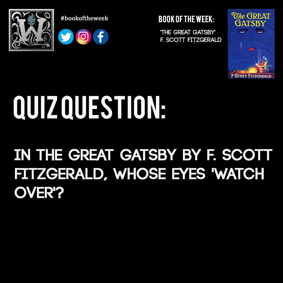 Our #bookoftheweek is 'The Great Gatsby ' by F. Scott Fitzgerald ...Have you read the book? Can you answer our quiz question?

Test your knowledge and comment your answer...

#thegreatgatsby #quizquestion #FScottFitzgerald