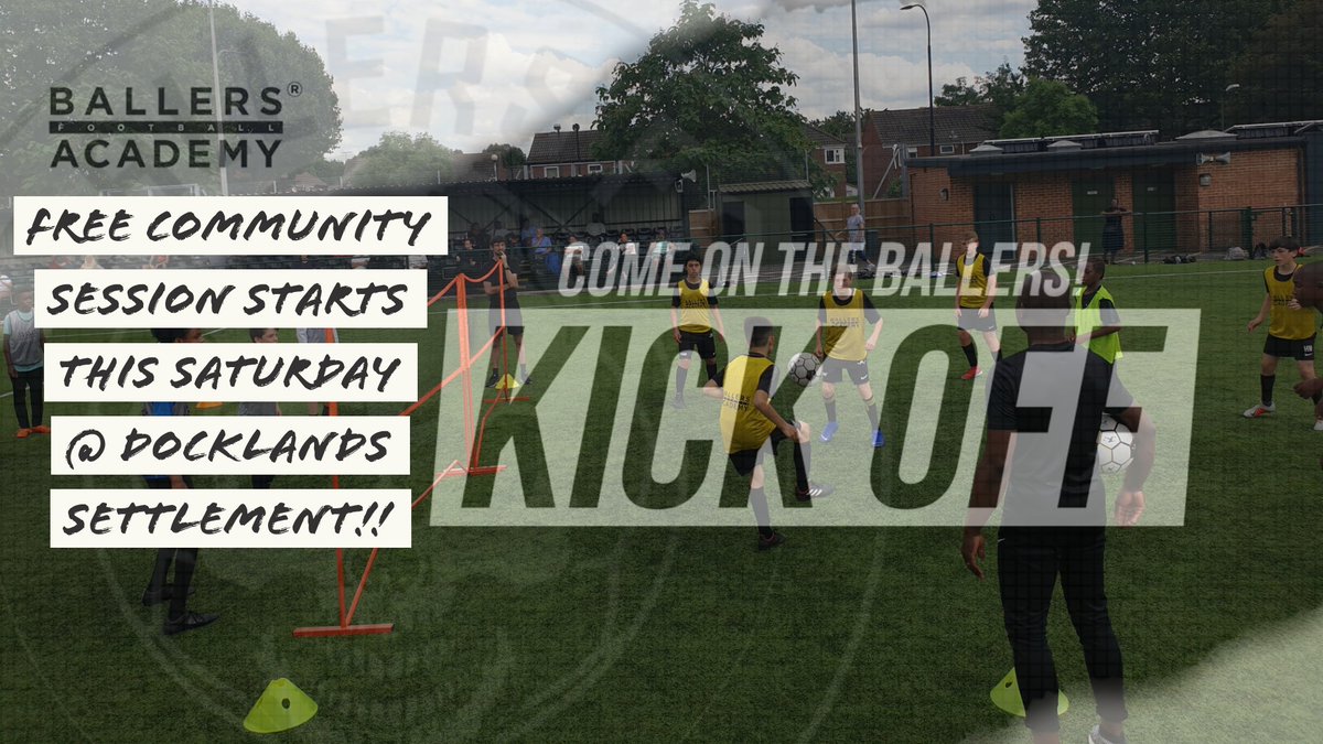 #FreeFootball
Don't forget our free community session starts back this Saturday @ The Docklands Settlement!!! ⚽️⚽️
<a href="/WISE16/">What's on SE1 & SE16</a> <a href="/SE16Hour/">#SE16Hour</a> <a href="/lb_southwark/">Southwark Council</a> <a href="/CWmasterplan/">Canada Water Masterplan</a> <a href="/SurreyQuays/">Surrey Quays</a> <a href="/TheBlueMarket/">The Blue Market, Bermondsey, London SE16 3UQ</a> <a href="/se16canadawater/">Canada Water</a> <a href="/Redriff_Primary/">Redriff Primary</a> @PHPrimarySchool
