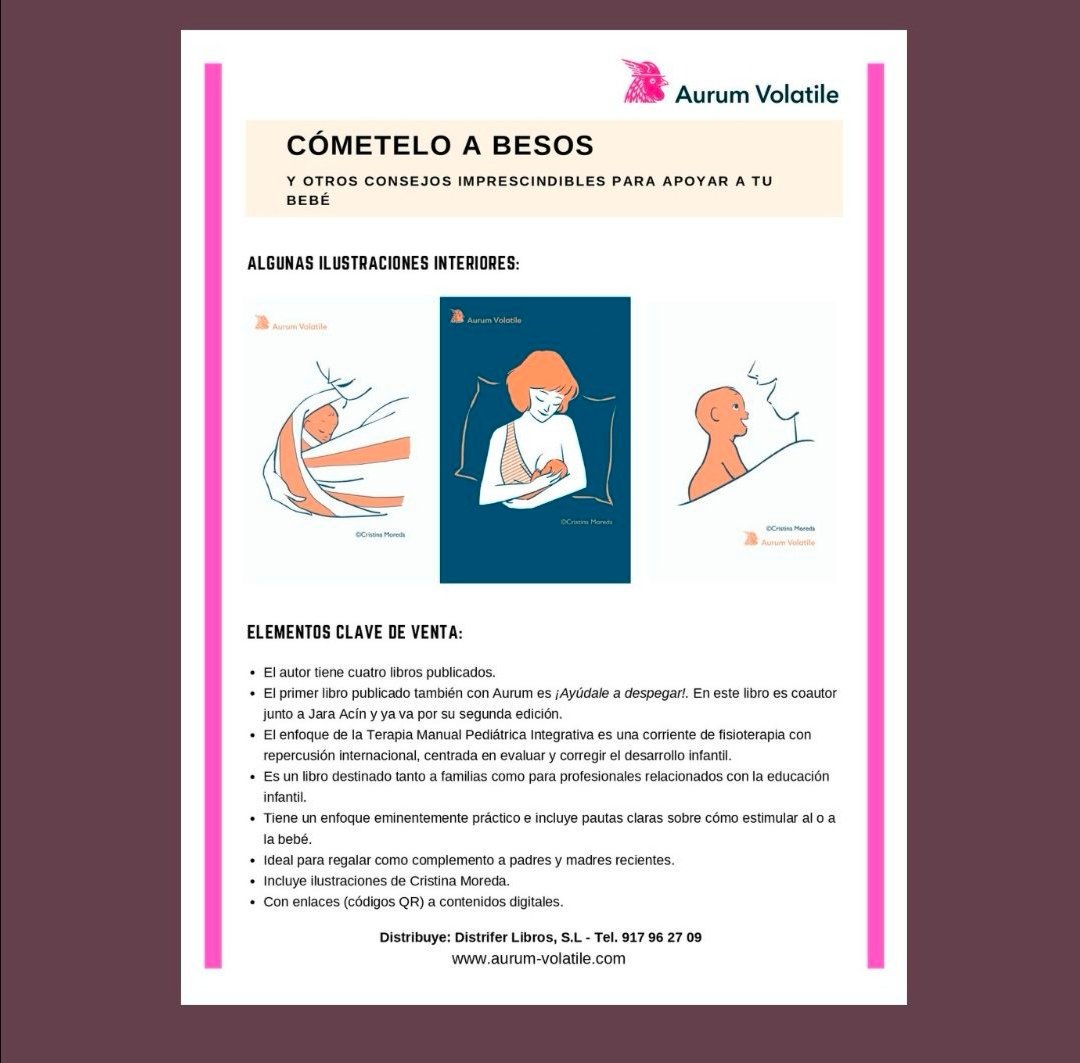 AurumVolatile's tweet photo. ¡Ya en librerías! 👏🏻👏🏻👏🏻
No podemos estar más contentos de que a partir de hoy podáis encontrar este precioso libro en todas las #librerías de España.
👶🏻 Libro imprescindible si tienes un #bebe, escrito por el #fisioterapeuta #iñakipastor e #ilustrado por Cristina Moreda. https://t.co/IOYzGcXwp4