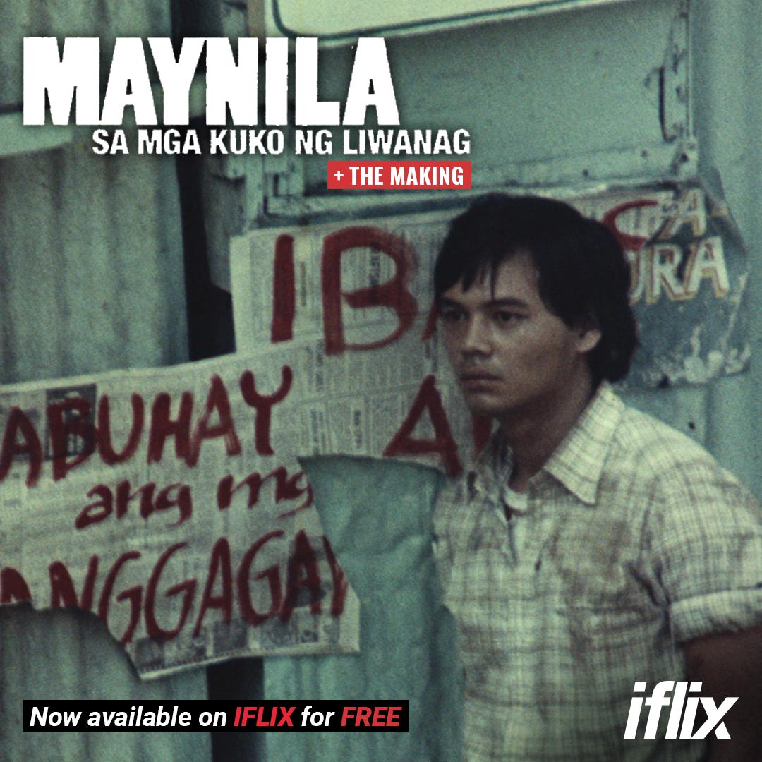 iflixph's tweet photo. Mike de Leon's restored version of Edgardo M. Reyes' 'Maynila sa Mga Kuko ng Liwanag' directed by Lino Brocka and starring Bembol Roco and HIlda Koronel is now available to watch on #iflix for FREE: https://t.co/668b6fD18w #100YearsOfPHCinema 🇵🇭 https://t.co/0vkb8H6stK
