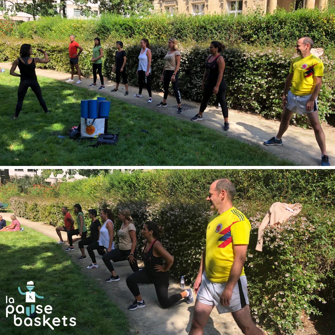 BasketsLa's tweet photo. 🍑 Petit cours de "Fesse qui te plaît" au Jardin de l'Hôtel Salomon de Rothschild (la séance d'abdos-fessiers de chez La Pause Baskets 👟 ) pour @selescope ! 😉💪
#Fesse qui te plaît
#LaPauseBaskets
#sport #sportenentreprise #qvt #bienetre #cohesion #rh #teameffort https://t.co/Shw92P9RnM