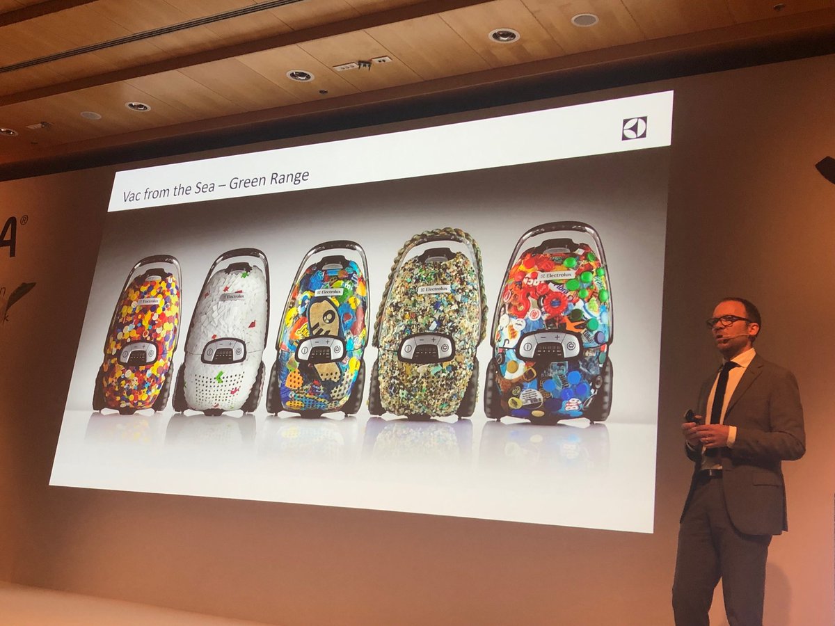 SafiaMinney's tweet photo. Karl Edson @Electrolux talks about working with environmental NGOs to drew attention on the difficulties of sourcing #recyced #plastics when the ocean is full of plastic & making lower energy consuming products. @FEICA_news #sustainability https://t.co/vppFKd0Gok