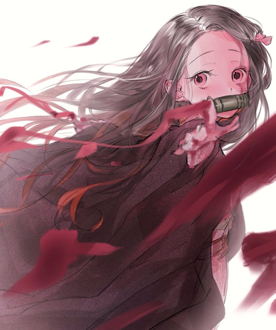 단지さんがTwitterに投稿した竈門禰豆子(鬼滅の刃)のイラスト。