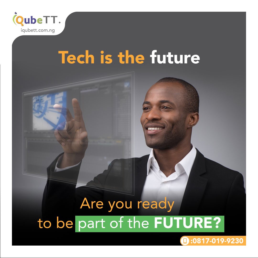 iQubeTT's tweet photo. The future begins now, prepare to be part of the tech revolution by signing up for our Tech Training now taking place on Sept. 30th, Oct. 28th, and Nov. 25th, 2019 at N50,000.
Give us a call today on 08170199230
#IQUBETT #Data #Programming #Lagos #ProgrammingInLagos #Tech https://t.co/Cko8vYVXW9