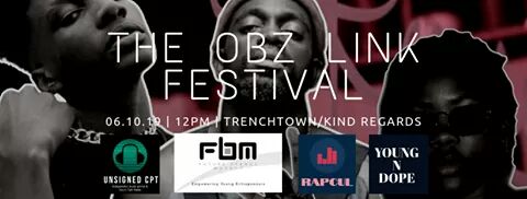 CapeUnsigned's tweet photo. We are giving way 10 tickets(5 double tickets) worth R160 each to #TheObzLinkFestival at #Trenchtown and #KindRegards on the 6th of October. Follow this link to see the details https://t.co/XBQfRXjlAb

#music #market #food #festival #CapeTown #capetownhiphop #ctlive https://t.co/oApewHYzmW