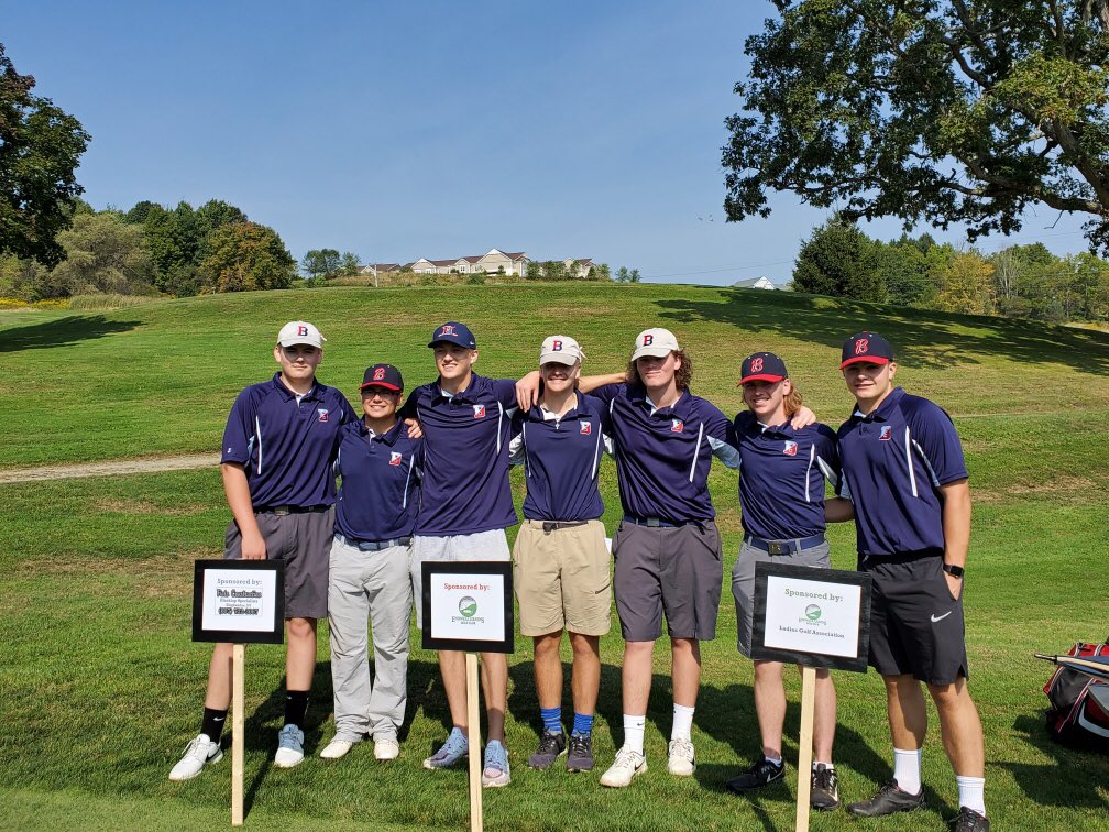 Pattifi's tweet photo. BHS Senior Golf Team members volunteer at tournament in memory of their former coach, Jorie Ftorek. ❤️💙⛳️#BPatriotProud https://t.co/TTcBSYzhpC