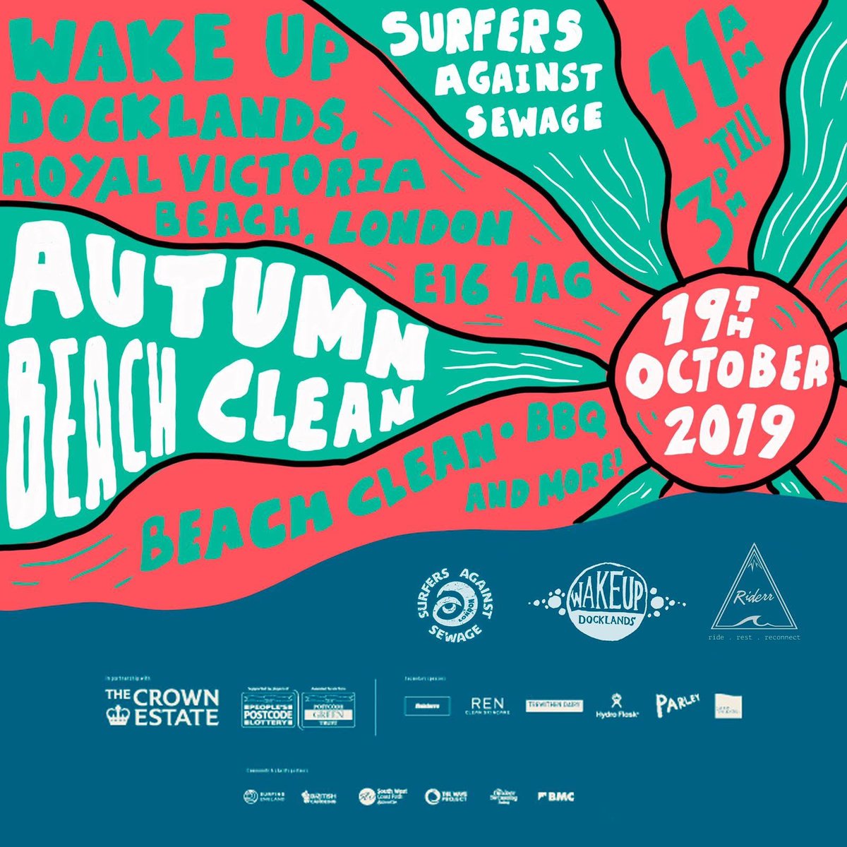 Come and join us at London's autumn Beach Clean on 19th Oct at Royal Victoria Beach E16. Register to help at eventbrite.com/e/surfers-agai… Look forward to seeing you there @sascampaigns @wakeupdocklands