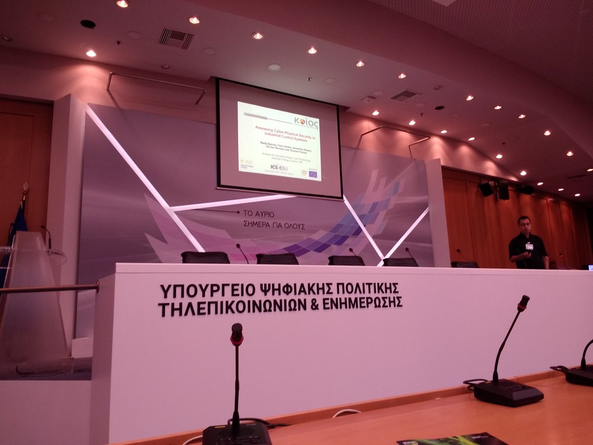 ICSCSR's tweet photo. Taking a look at the problem from a slightly different angle, we now get to learn about Assessing Cyber-Physical Security in Industrial Control Systems from Martin Barrère.  #ICSCSR19 https://t.co/pQurDGloHl