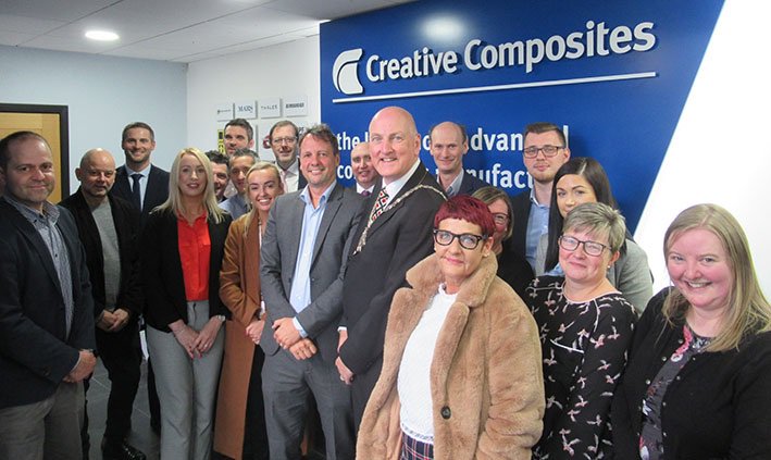 LisburnChamber's tweet photo. Fabulous study visit yesterday to Creative Composites, one of Lisburn's many flagship manufacturers. Excellence in quality the key message with a portfolio of clients to be proud of. @lisburnccc @Invest_LCCC #creativecomposites #madeinlisburn https://t.co/QOAjsmJAa9