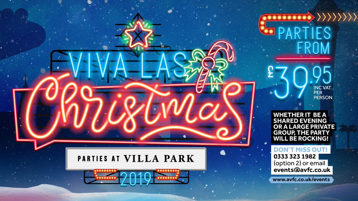 laura_askham's tweet photo. Ho ho ho!! Christmas is moving fast! Joiner parties sold out on 3 nights at #Villapark. Limited availability on 6th, 20th, 21st December! Don't miss out on lights &amp; glitter Vegas style party! #avfcevents #christmasparty #eventprofsuk https://t.co/PptI85nkz2
