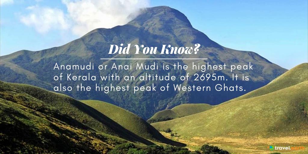 #DidYouKnow that #Anamudi or Anai Mudi is the highest peak of #Kerala with an altitude of 2695m? 
It is also the highest peak of #WesternGhats.

#TDEFacts #TravelDotEarth #TTOT #DidYouKnowThat #Facts #TravelFacts #GodsOwnCountry #AnaiMudi