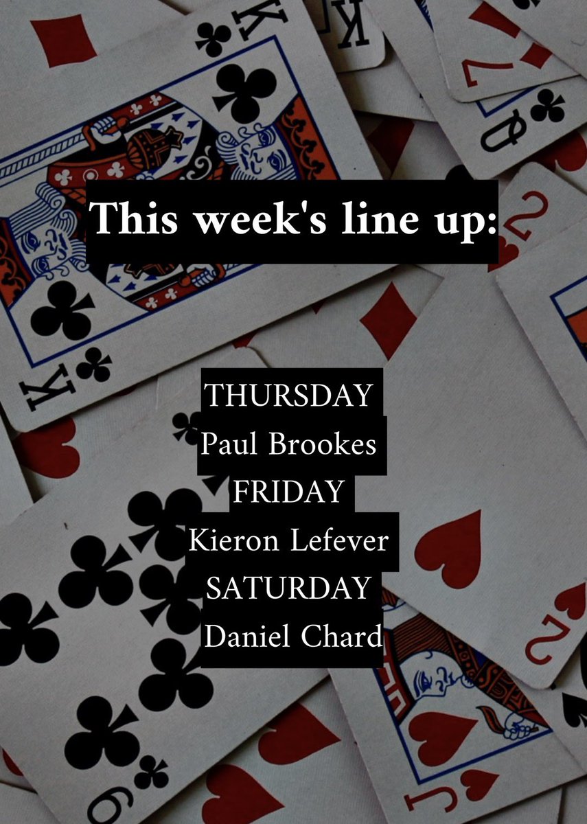 This week’s line up is below! ⬇️⁣
⁣
Come and experience Sleight. ⁣
♣️♦️♠️♥️ ⁣
⁣
<a href="/visitbath/">Visit Bath</a> <a href="/BathEcho/">Bath Echo</a> <a href="/BathCoUK/">Bath.co.uk</a> <a href="/TotalBath/">Total Guide to Bath</a> <a href="/BathEnts/">Bath Chron What's On</a>
