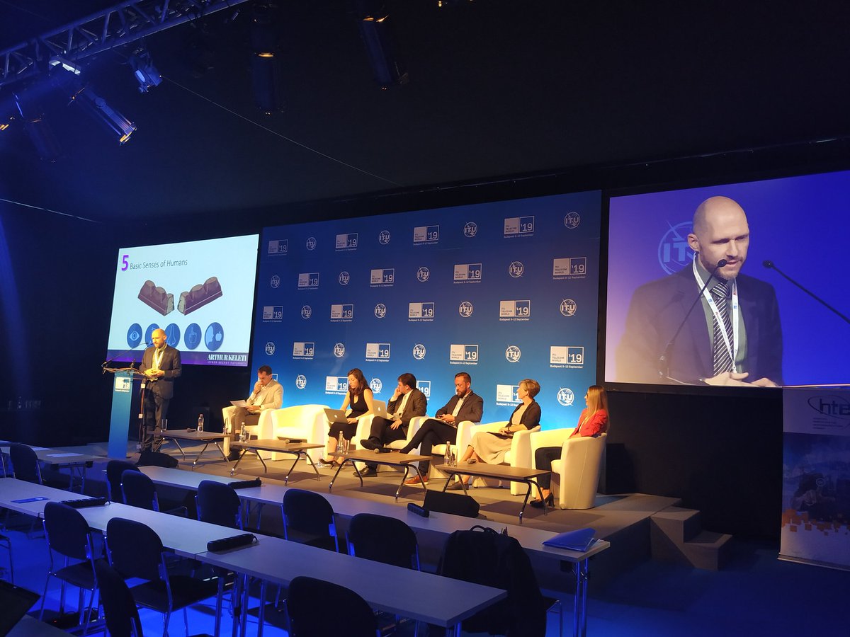 IGFHungary2019's tweet photo. Second panel of the day on #ArtificialIntelligence, with speakers from @facebook, @accessnow, @coe amongst others. Arthur Keleti speaking about #CyberSecurity and #accessibility to #data #igfhungary2019 #internet https://t.co/rmwnZWhb9P