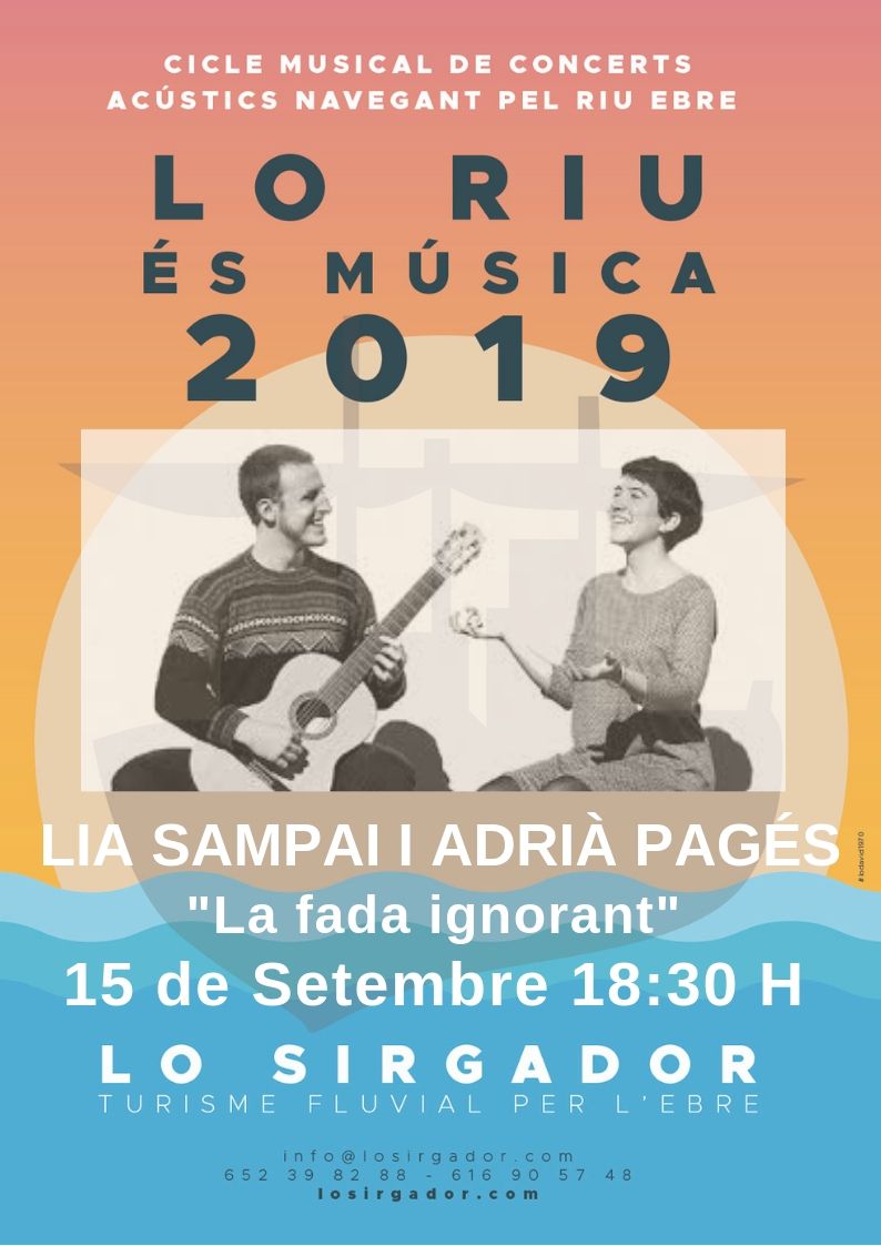 👉 Aquest diumenge a les 18:30h, concert de 'La fada ignorant' amb @LiaSampai i Adrià Pagès a bord de #LoSirgador. ⛵! #ViuLoRiu