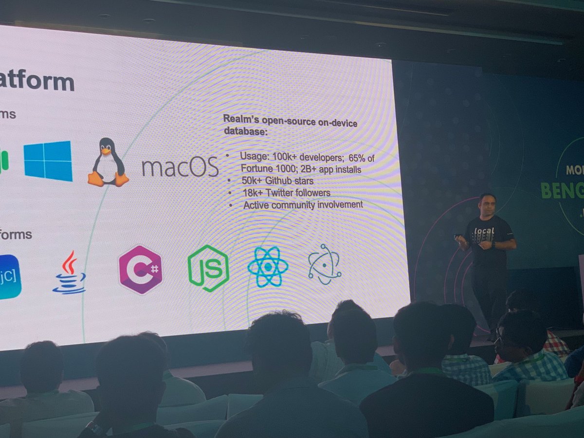 Suvig's tweet photo. Building mobile apps and need to synch offline data and online data - Ankit Kakkar shares how the most popular modern database (MongoDB) and the most popular open source mobile database (Realm) have come together to power your mobile apps #MDBlocal https://t.co/lge7rRoOSZ