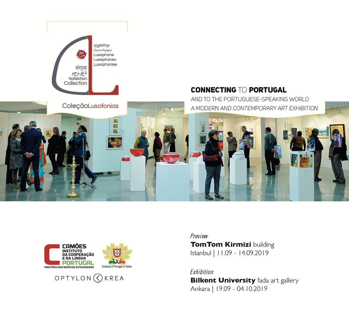 bilkent_comd's tweet photo. Connecting to Portugal And to the Portuguese Speaking Community, A Modern and Contemporary Art Exhibition (September 19- October 04)
September 19, Thursday, 18:30 at FADA Exhibition Hall
#bilkentcomd #fadagallery #pervegaleria #exhibition #connectingtoportugal https://t.co/s9DxsfcRQC