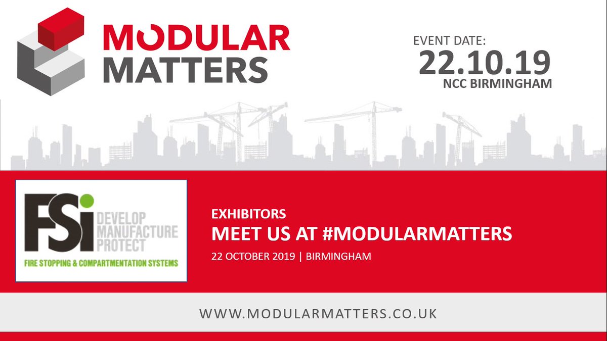 ExploreOffsite's tweet photo. .@FSiLimited Manufacturer and Developer of Passive Fire Protection Products, Systems and Services will be exhibiting at #ModularMatters on 22 October, NCC, Birmingham. For more info or to book your place, please visit: https://t.co/kfCp3Ryp5P https://t.co/KqqUXIzdgf
