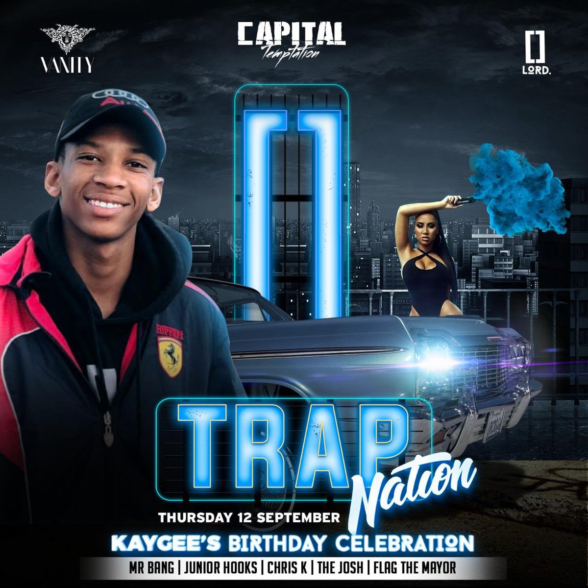 segatiroo's tweet photo. we celebrating one of our own tonight @lord_kagee and weβre taking it straight to the top .
see you later @Vanity_PTA π
#TrappingWithTheLords
#CapitalTemptation https://t.co/ILngVTBfwH