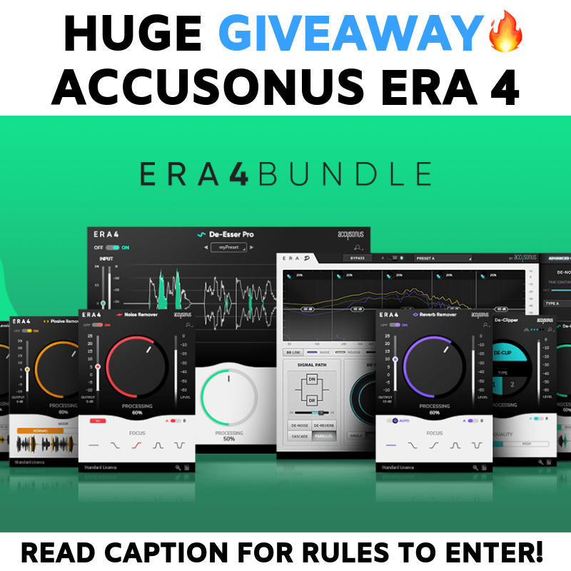 StreakyAcademy's tweet photo. HUGE BUNDLE GIVEAWAY! 🎛🔥

Accusonus have given me 10 FREE copies to giveaway of their ERA 4 plugin bundle!

Rules to enter:
⠀
1) Drop a 🔥 on this post and tag a friend
⠀
2) Follow @streakymastering 
⠀
Good luck everyone! Winners will be announced in the next few weeks🙏 https://t.co/Nbq8mUPdVL