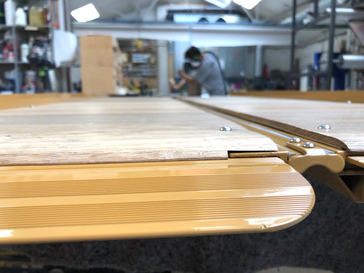 A close up shot of one finished mobility ramp for a private client through #Shapelondon - who commissioned #Jailmake to carry out the #joinery and #finishing of the #bespoke off the shelf mobility ramp.