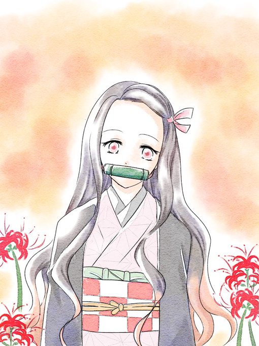 しぇいかーさんがTwitterに投稿した竈門禰豆子(鬼滅の刃)のイラスト。