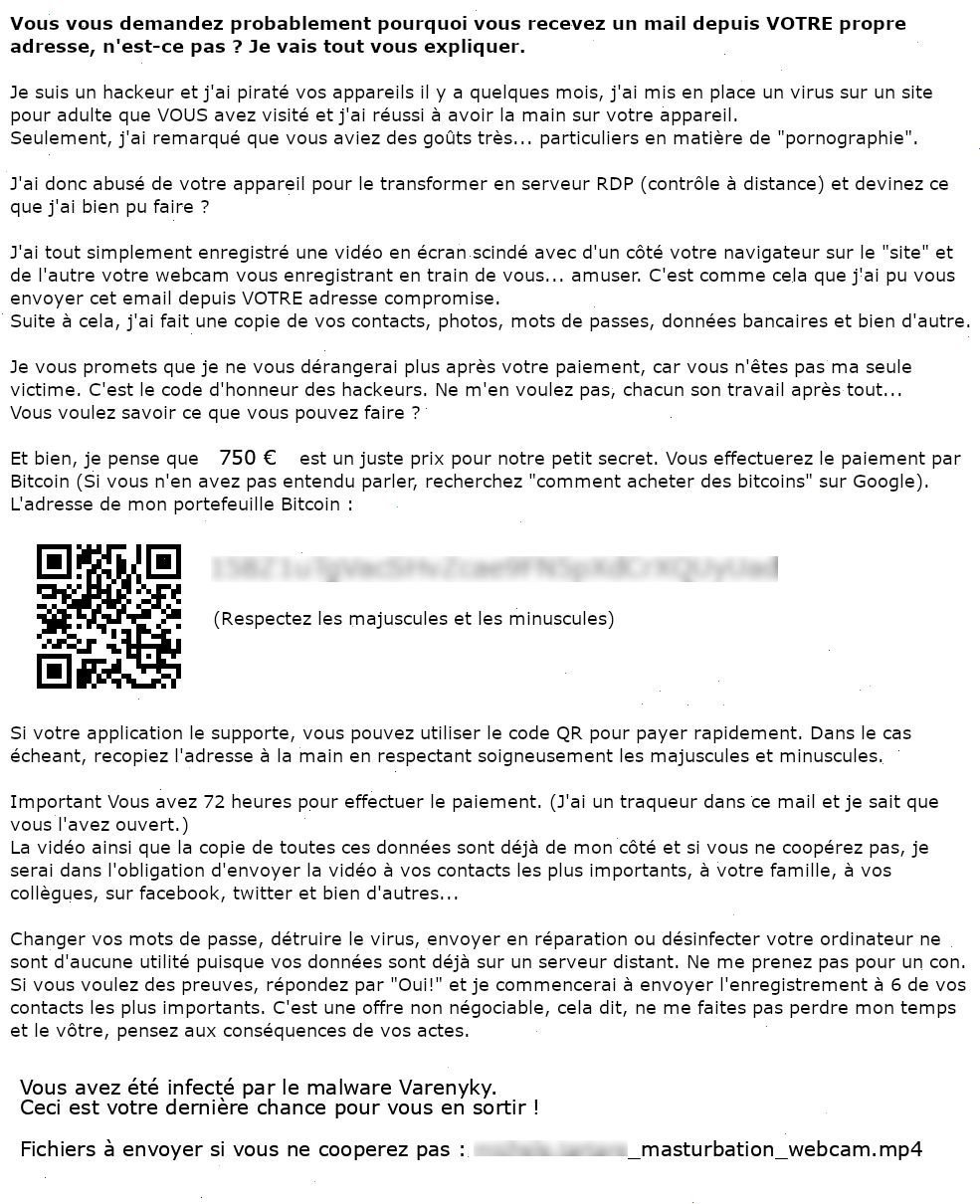 Eset Research On Twitter Back To School For Varenyky Spambot Malware Slightly Modified Sextortion Scam With A New Bitcoin Address For More About The Sextortion Spambot From Esetresearch Read Our Story
