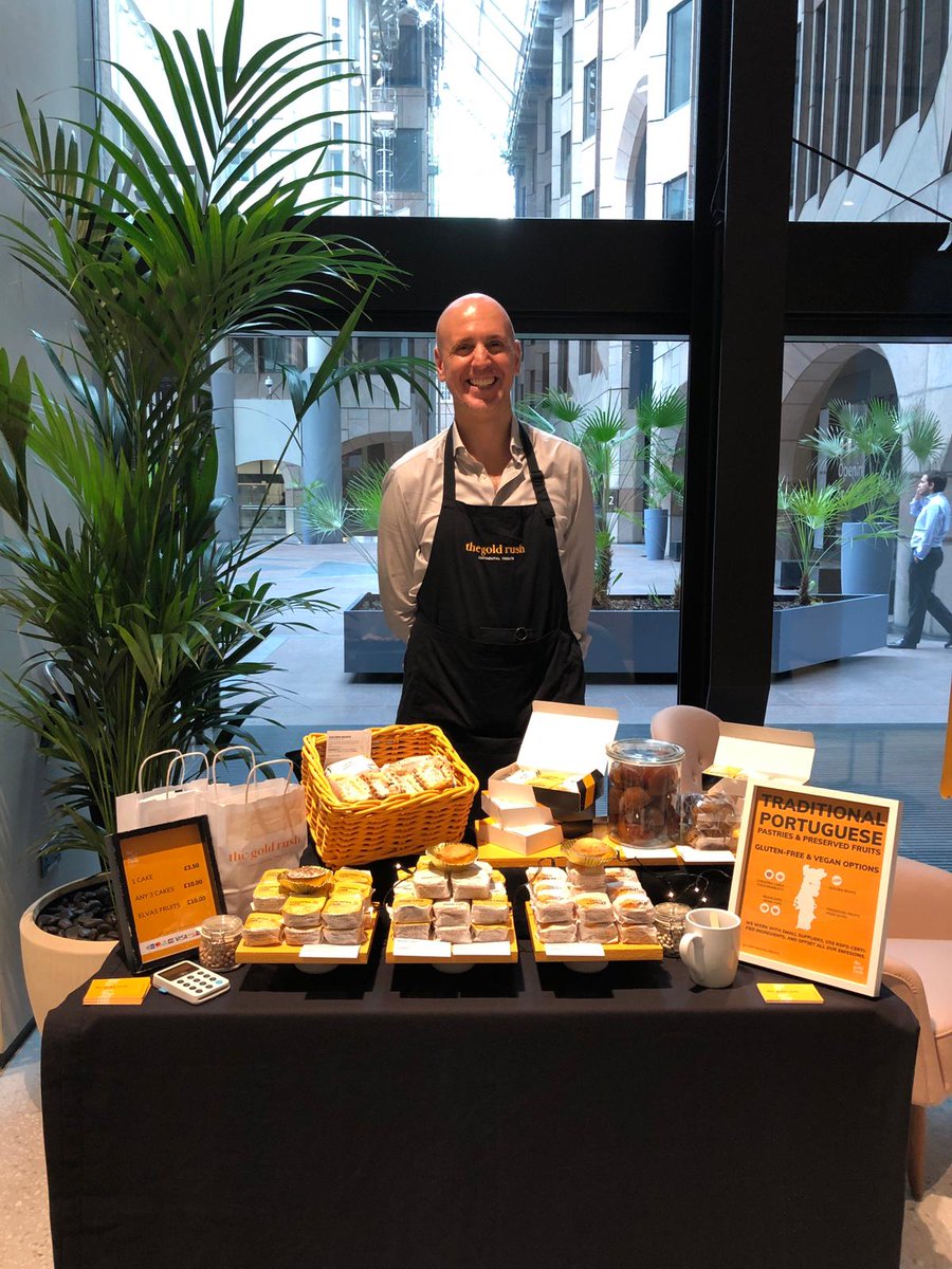 MinsterBuilding's tweet photo. 'Our pastries are made with love and attention to detail' Please visit our Upper Ground Reception to taste sweet pastries from Portugal 😋 here until 3pm. 
#Portugal #Pastries #London https://t.co/e7kwRo8te6