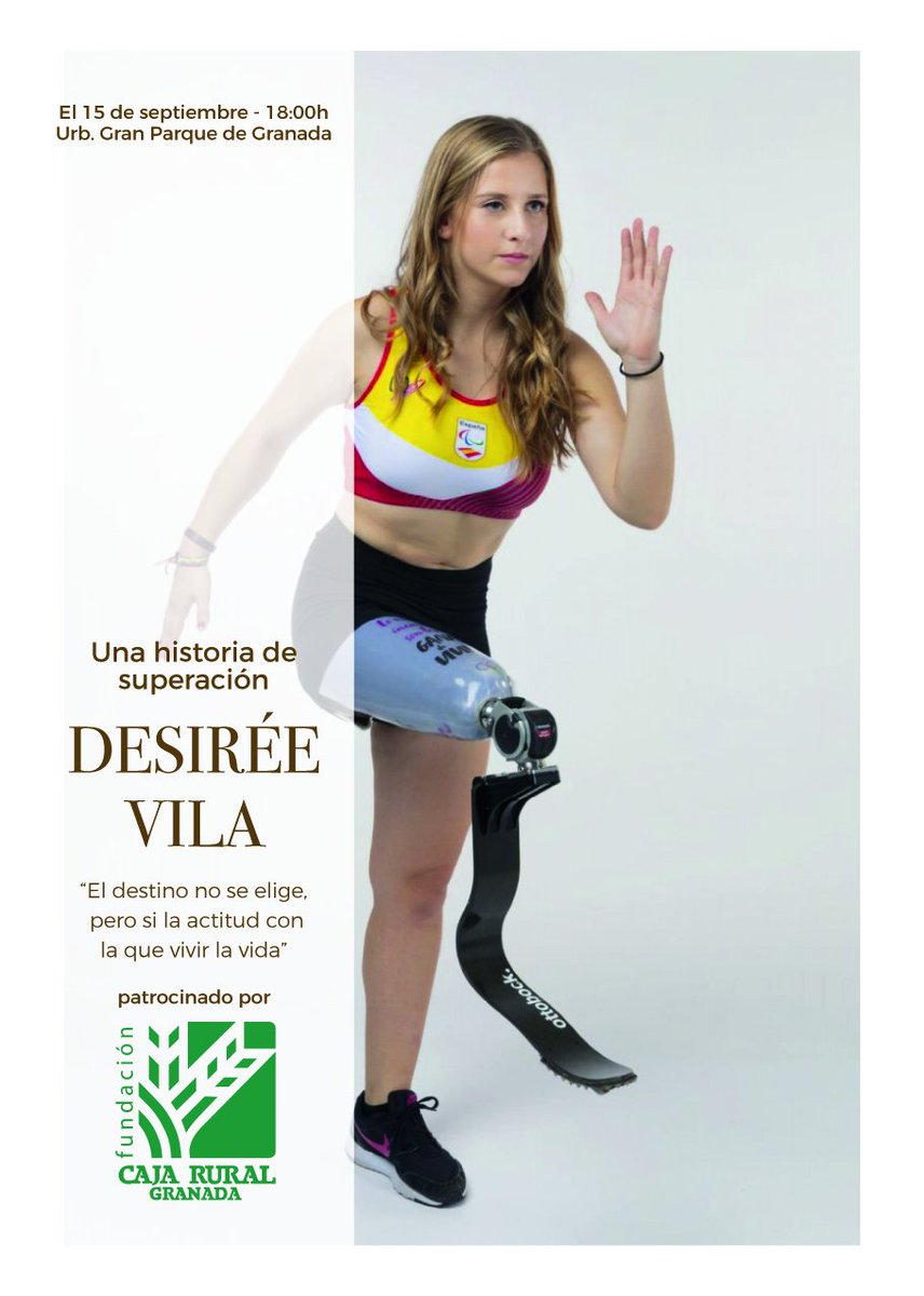 La vida de <a href="/desivila98/">Chimpers</a> cambió a los 16 años al perder una pierna por una negligencia médica. El próximo domingo contará su historia de superación y cómo ha continuado su pasión por el deporte. Fundación <a href="/Cajaruralgr/">Caja Rural Granada</a> patrocina este evento.