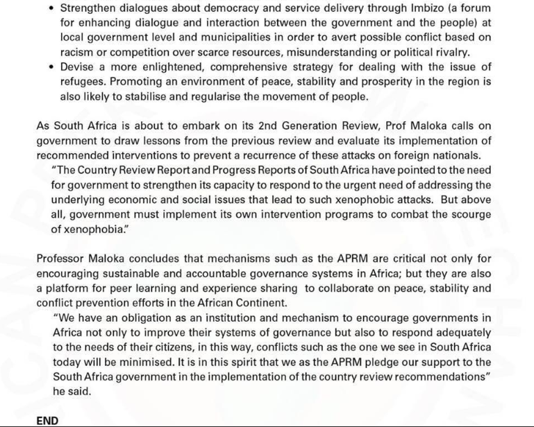 OmoGbajaBiamila's tweet image. PRESS RELEASE: @APRMOrg CEO, Prof. @EddyMaloka Condemns #XenophobicAttacks in South Africa.

#APRM