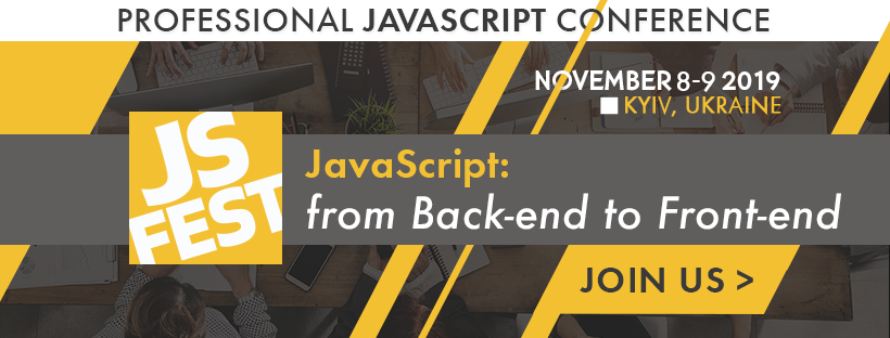 syndicode's tweet image. Welcome to @jsfestua JS Fest 2019! This event for JS professionals and not only is held in Kyiv, the capital of Ukraine. #frontenddevelopment #javascript #JavaScriptconference #js  #JSconference #JSFest #JSFest2019 #Kyiv #Ukraine #webdevelopment 
syndicode.com/2019/09/12/wel…