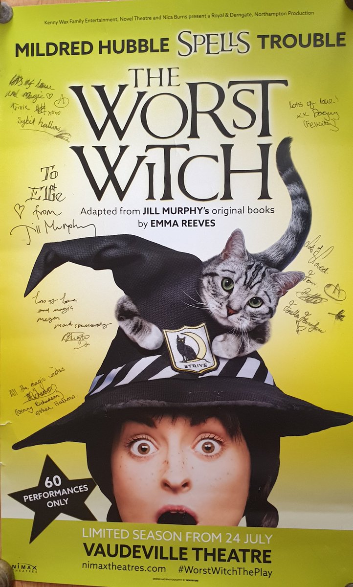 a huge big thank you to the worst witch producer for getting these wonderful signed posters for me :) they are amazing! @worstwitchlive  @emmajanereeves @D_bird_9 @laurynredding @rebecca_killick @DagnyRollins1 @MeganLeighMason @MeganHughesAC @4gan @RolleCrol @ListerPolly