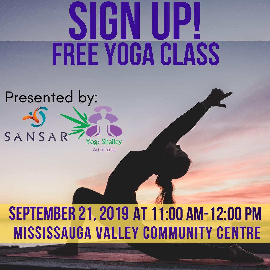 SansarFdn's tweet photo. Learn the mind-body connection and some cool yoga poses at our free yoga class. email: ansa.rana@sansar.org  to reserve your spot!#meditate #yoga #yogaposes #yogachallenge #yogaclass  #MississaugaValleyCommunityCentre   #Toronto #Mississauga #oakville #Milton #etobicoke #yogalife https://t.co/hoI7ZgXjKk