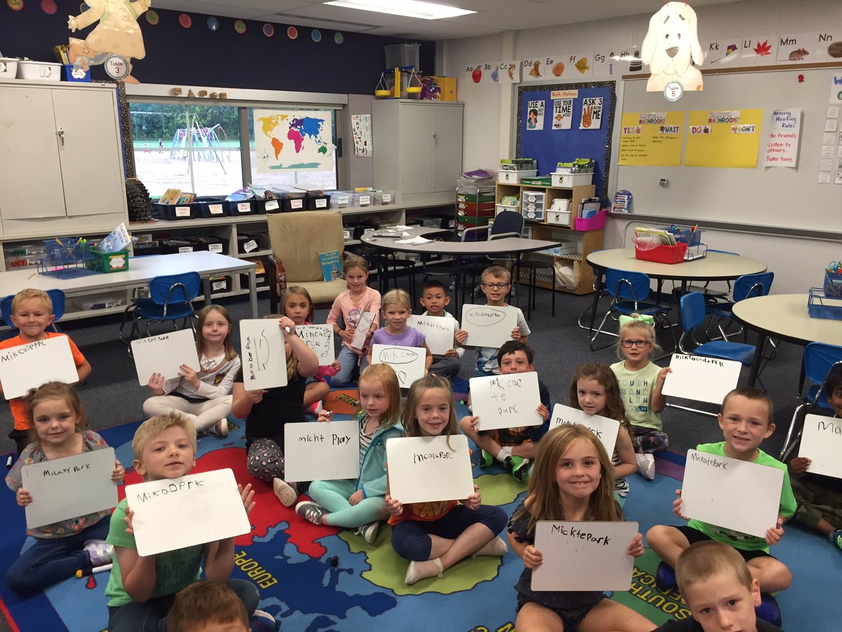 Today we are being fearless spellers!  Look how we try tricky words like McHattie Park!#sayrestrong#mrsmillwardsfirstgrade