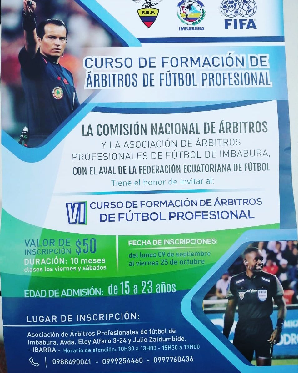 Inscripciones para el curso de árbitro de fútbol